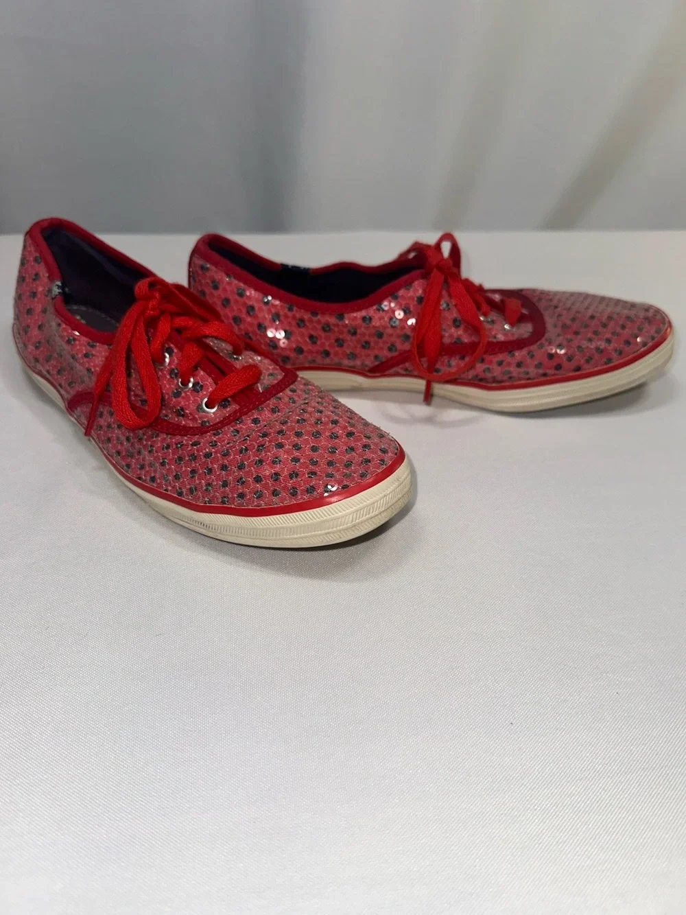 Keds Taylor Swift Red Sequin Polka Dot Sneakers Womens Size 7.5 RED Era